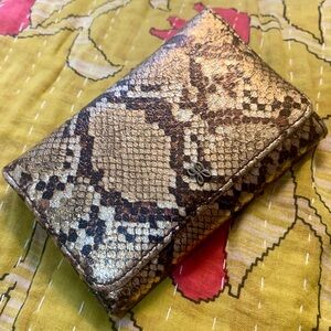 Hobo International Jill Trifold Wallet – Metallic Python Print
